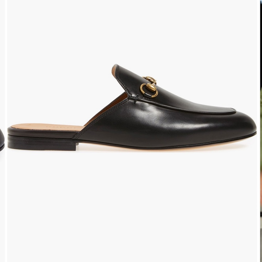 Gucci Princeton Authentic leather slipper slides with classic gold horse bit - Picture 4 of 16